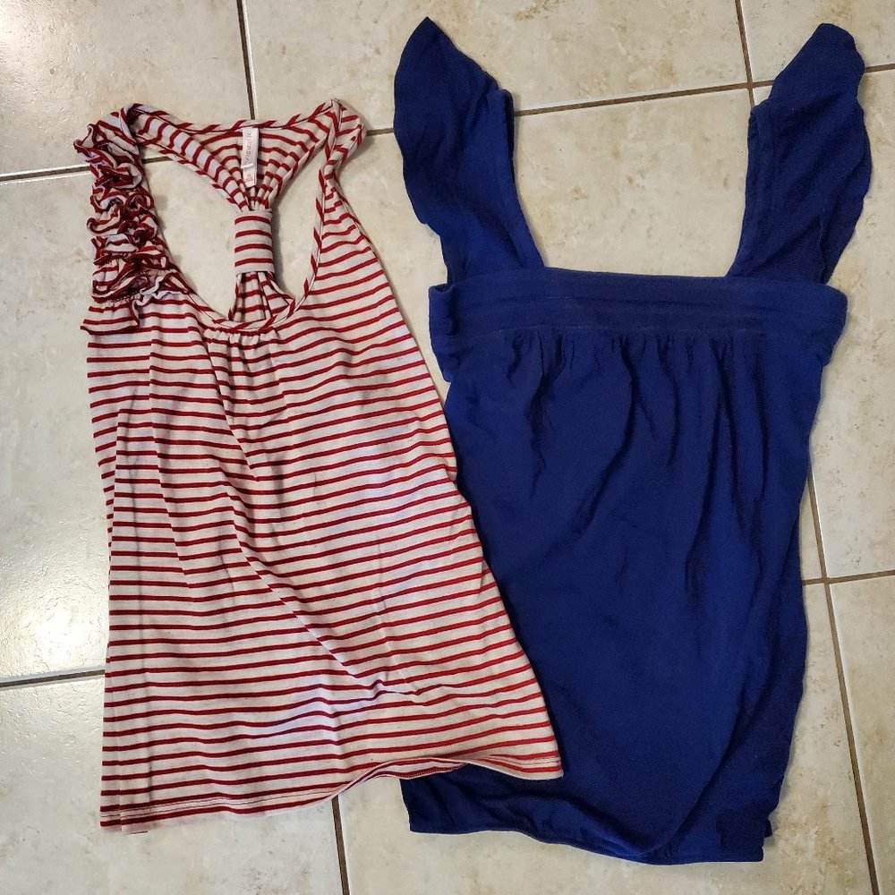 RED WHITE & BLUE tank tops USA colors